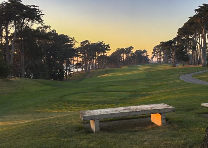 sunset view of a San Francisco golf course